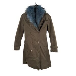 Liu Jo Padded Women's Green Sz 40 US XS Padded Fur Trim Parka Coat